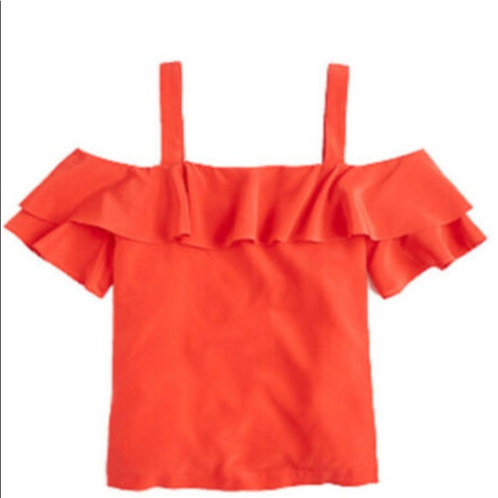 NWT J Crew 100% Silk Cold Shoulder Top